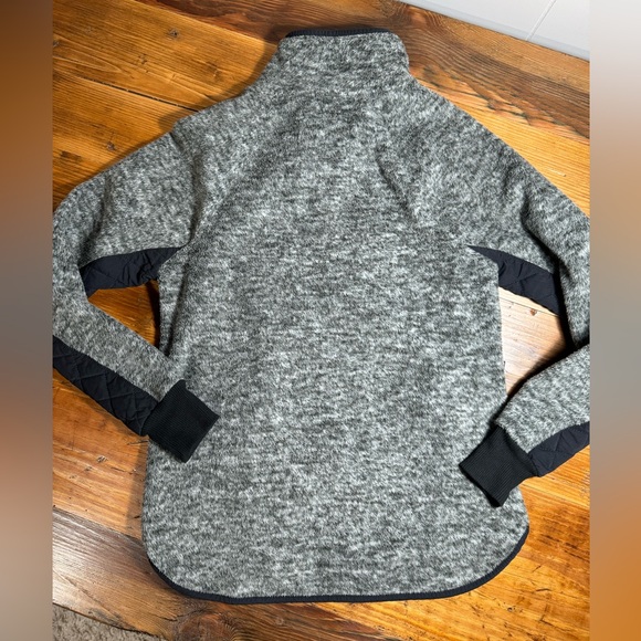 Abercrombie & Fitch Women Quilted Asymmetric Snap Button Fleece Pullover gray S - Picture 14 of 14